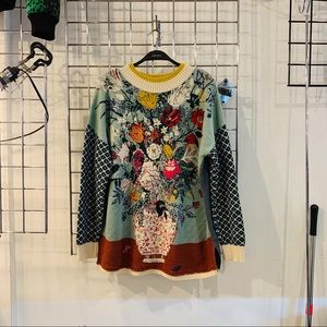 Anthropologie Aldomartins Floral Sweater